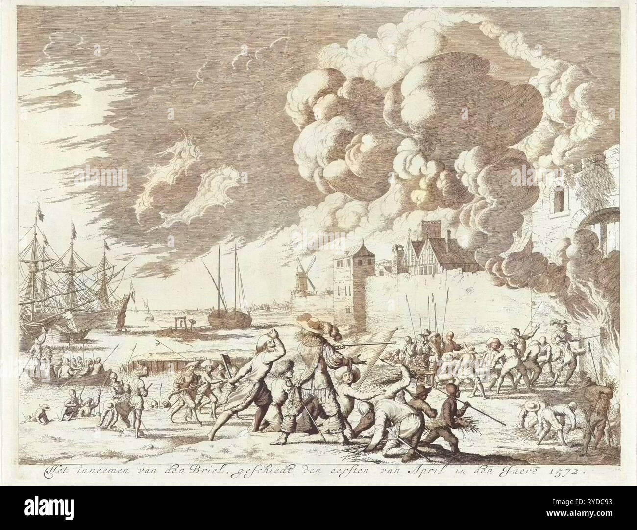 Capture of Brielle, 1572, Jan Luyken, weduwe Joannes van Someren