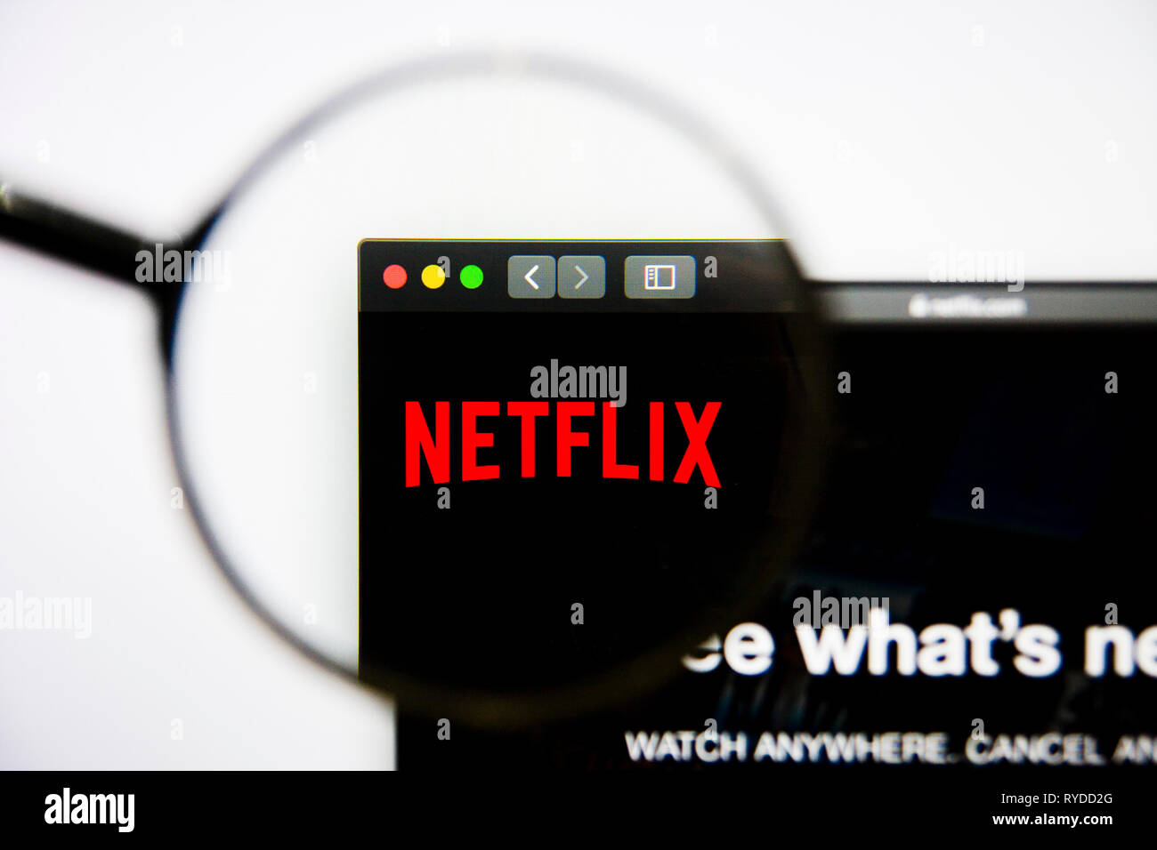 Los Angeles, California, USA - 25 January 2019: Netflix Media website homepage. Netflix Media logo visible on screen. Stock Photo