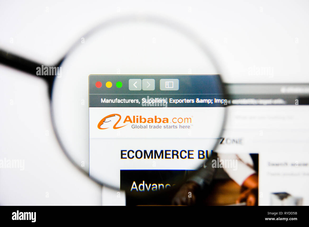 Los Angeles, California, USA - 25 January 2019: Alibaba Retailing website homepage. Alibaba logo visible on screen. Stock Photo