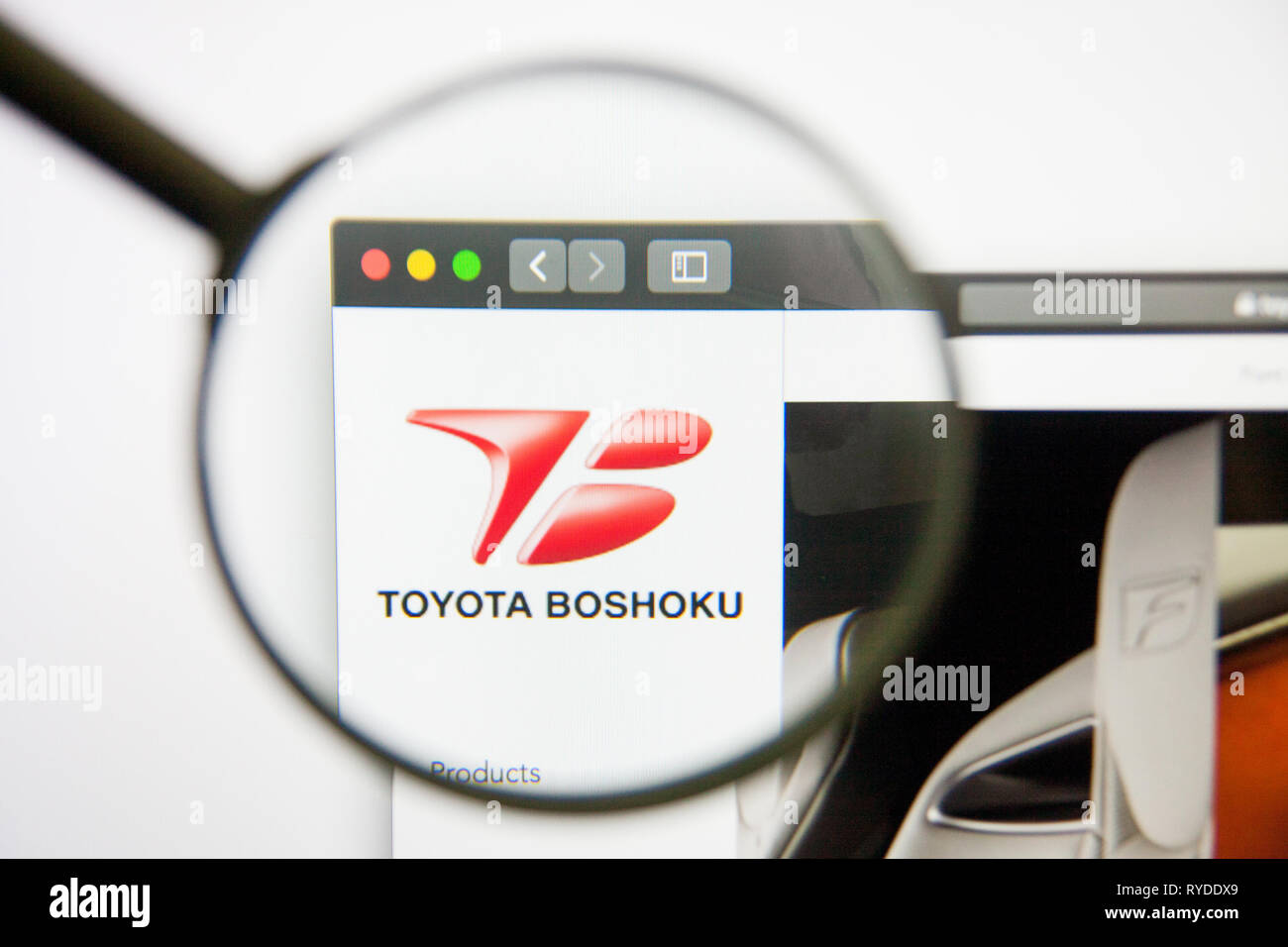 Los Angeles, California, USA - 14 February 2019: Toyota Boshoku website ...