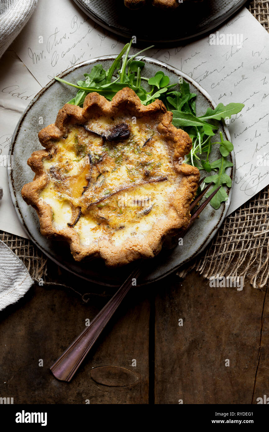 Glutenfree mushroom quiche Stock Photo Alamy