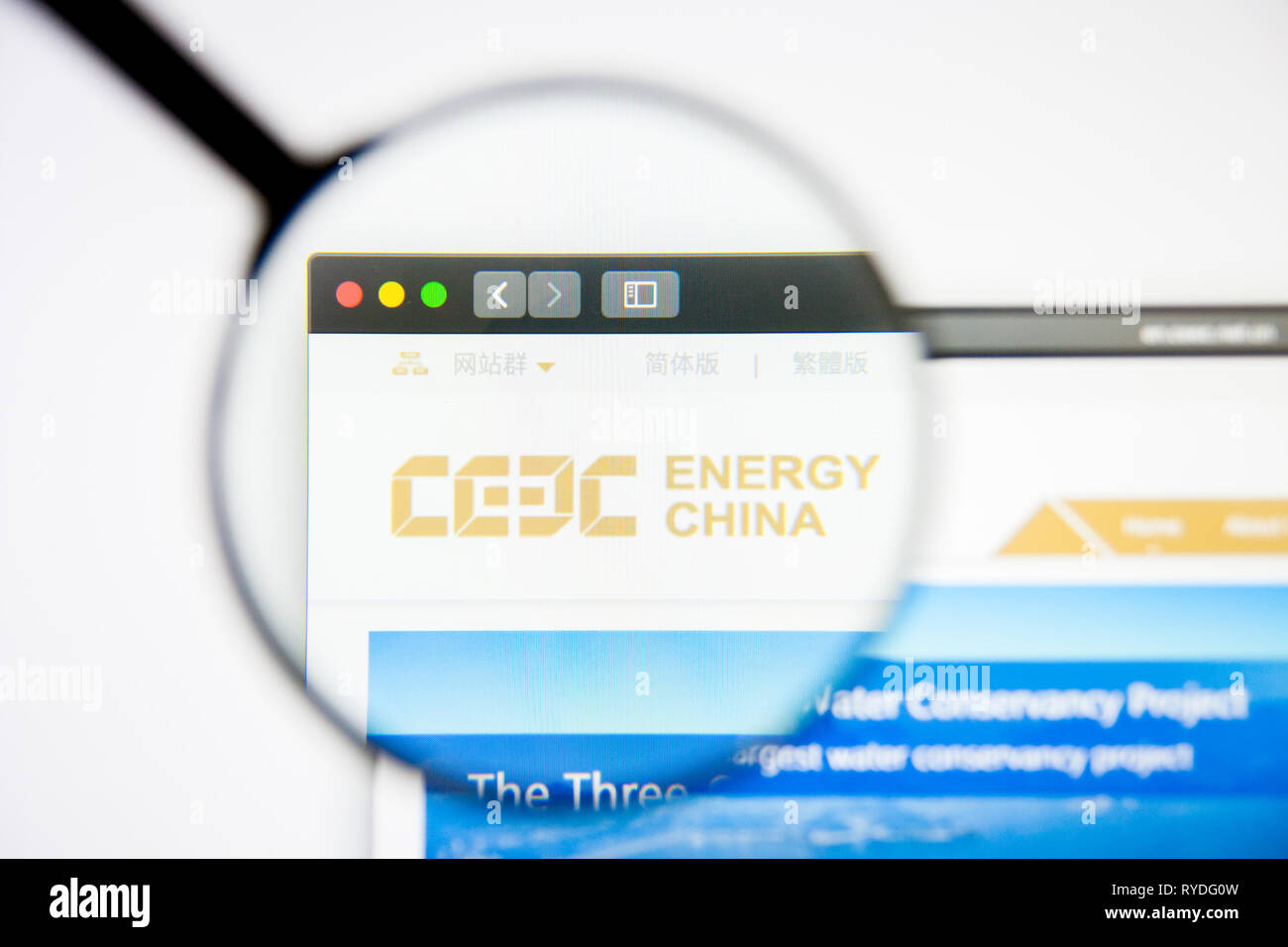 Los Angeles, California, USA - 5 March 2019: China Energy Engineering website homepage. China Energy Engineering logo visible on display screen Stock Photo