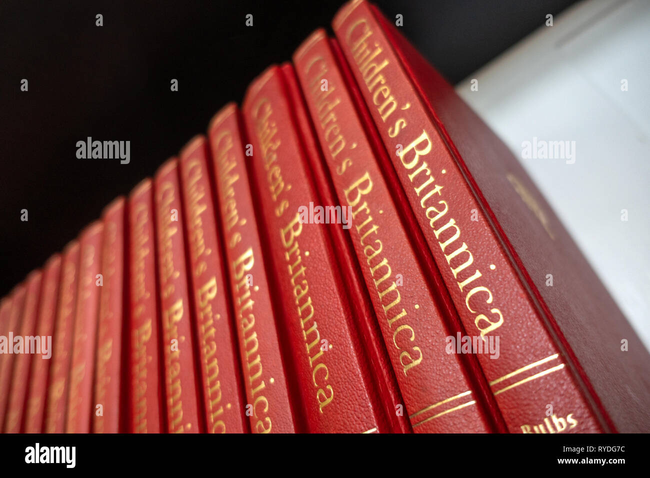 Set of Childrens Encyclopedia Britannica Red books Stock Photo Alamy