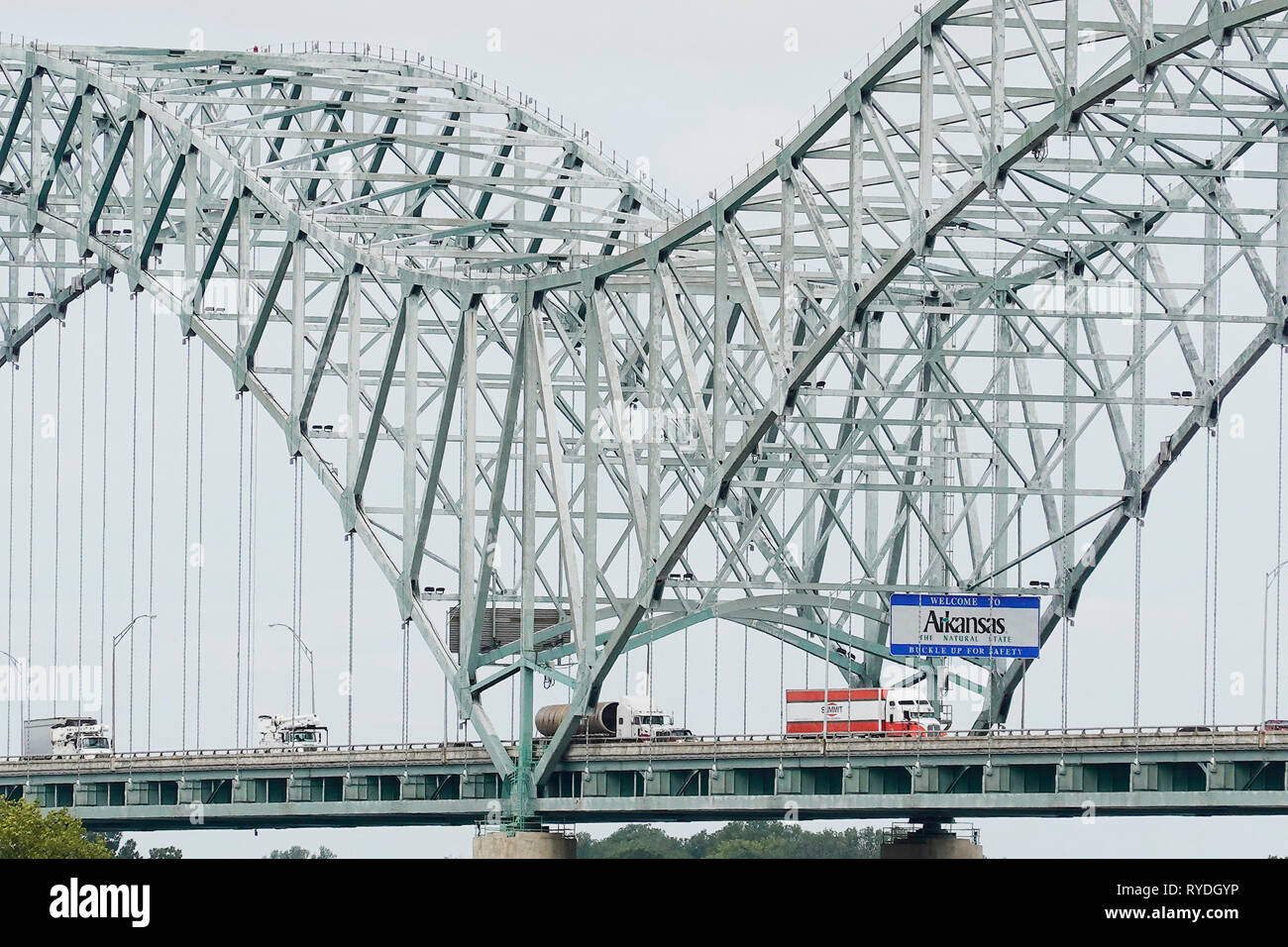 Hernando de Soto Bridge Memphis Tennessee Stock Photo
