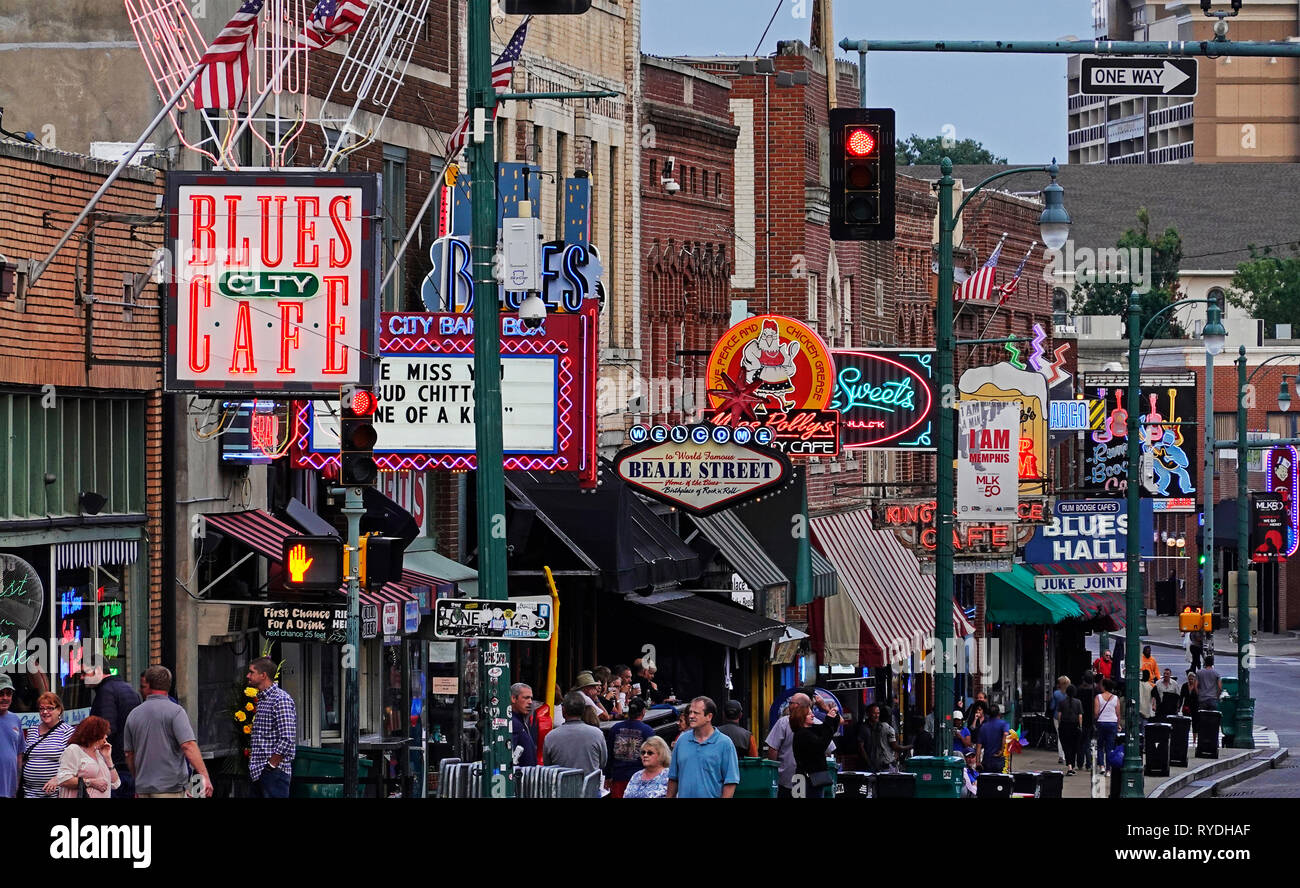 home of the blues Beale Street Memphis Tennessee Stock Photo Alamy