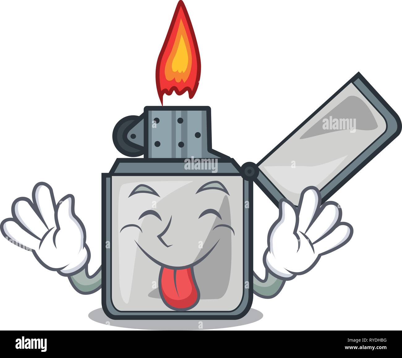 Tongue out cigarette lighters are placed cartoon bags Stock Vector Image & Art Alamy