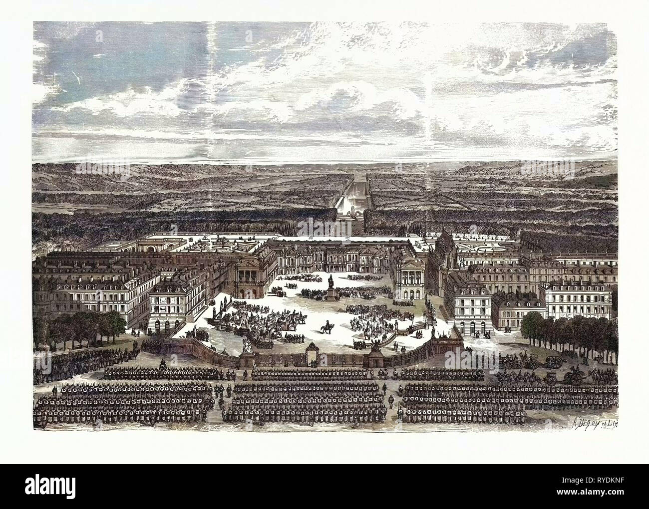 Franco-Prussian War: Versailles, German Headquarter. Revue on the Weapon Place Stock Photo