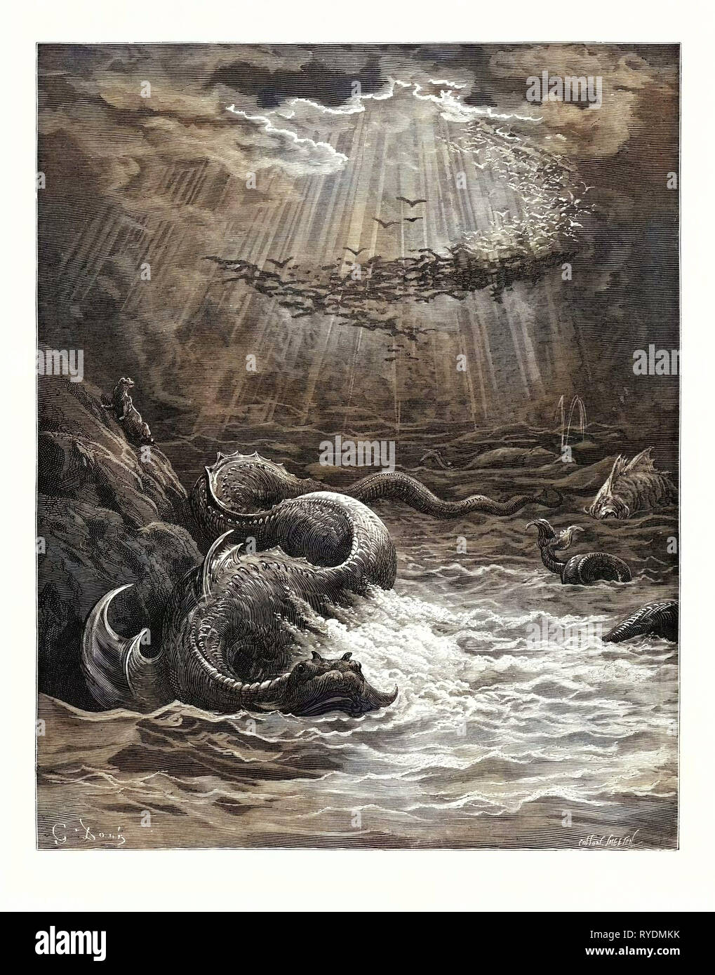 The Creation of Fish and Birds, by Gustave Doré, 1832 - 1883, French ...