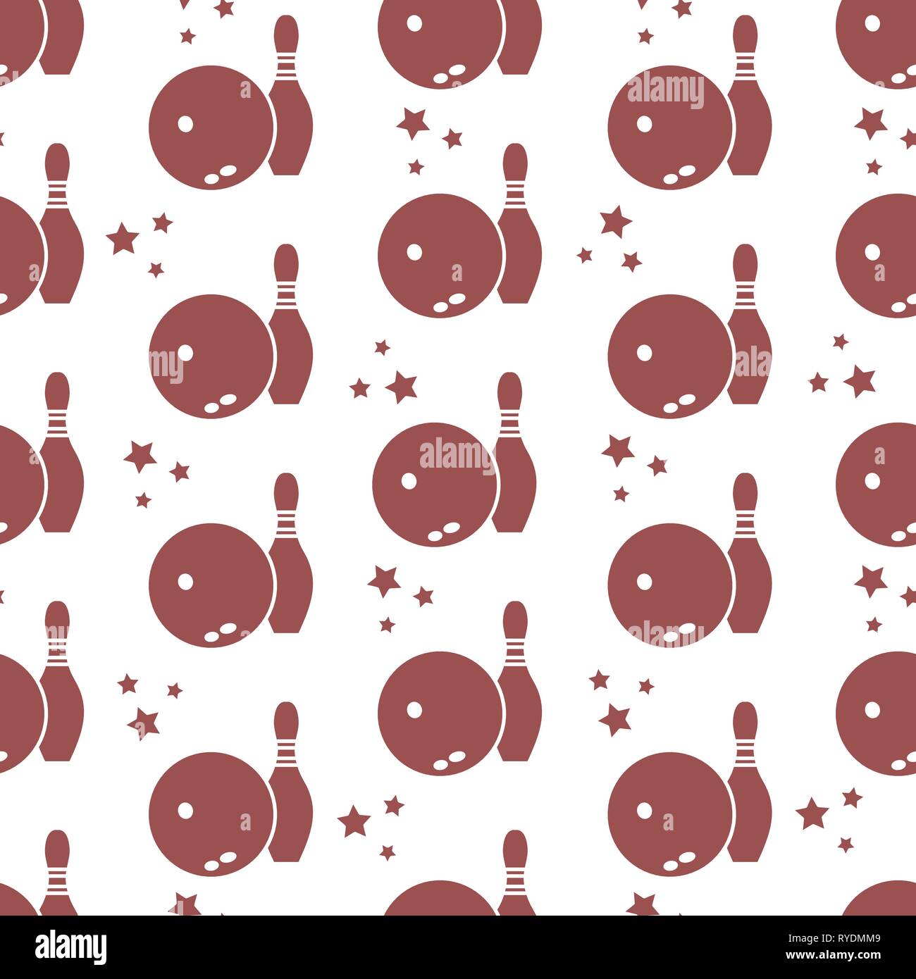 Seamless pattern with bowling pins and bowls. Sports theme. Games ...