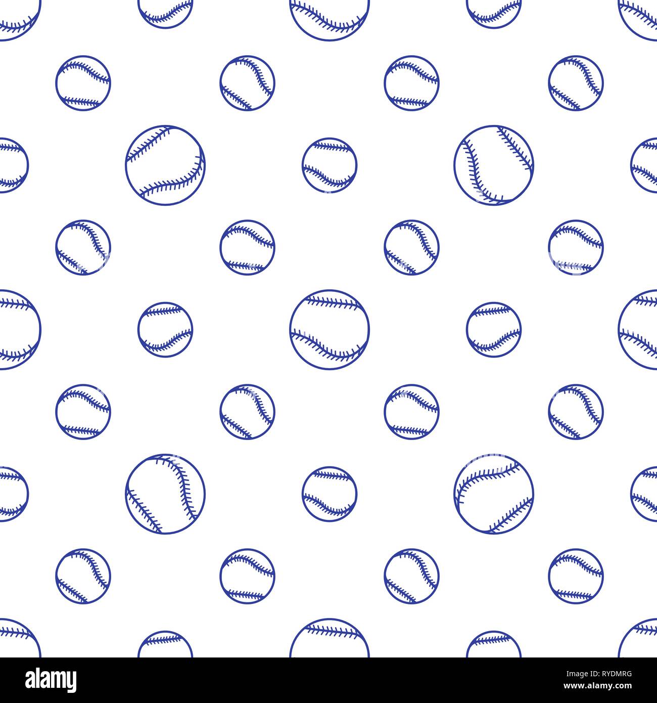 Vector seamless pattern with baseball balls. Sports background. Design ...