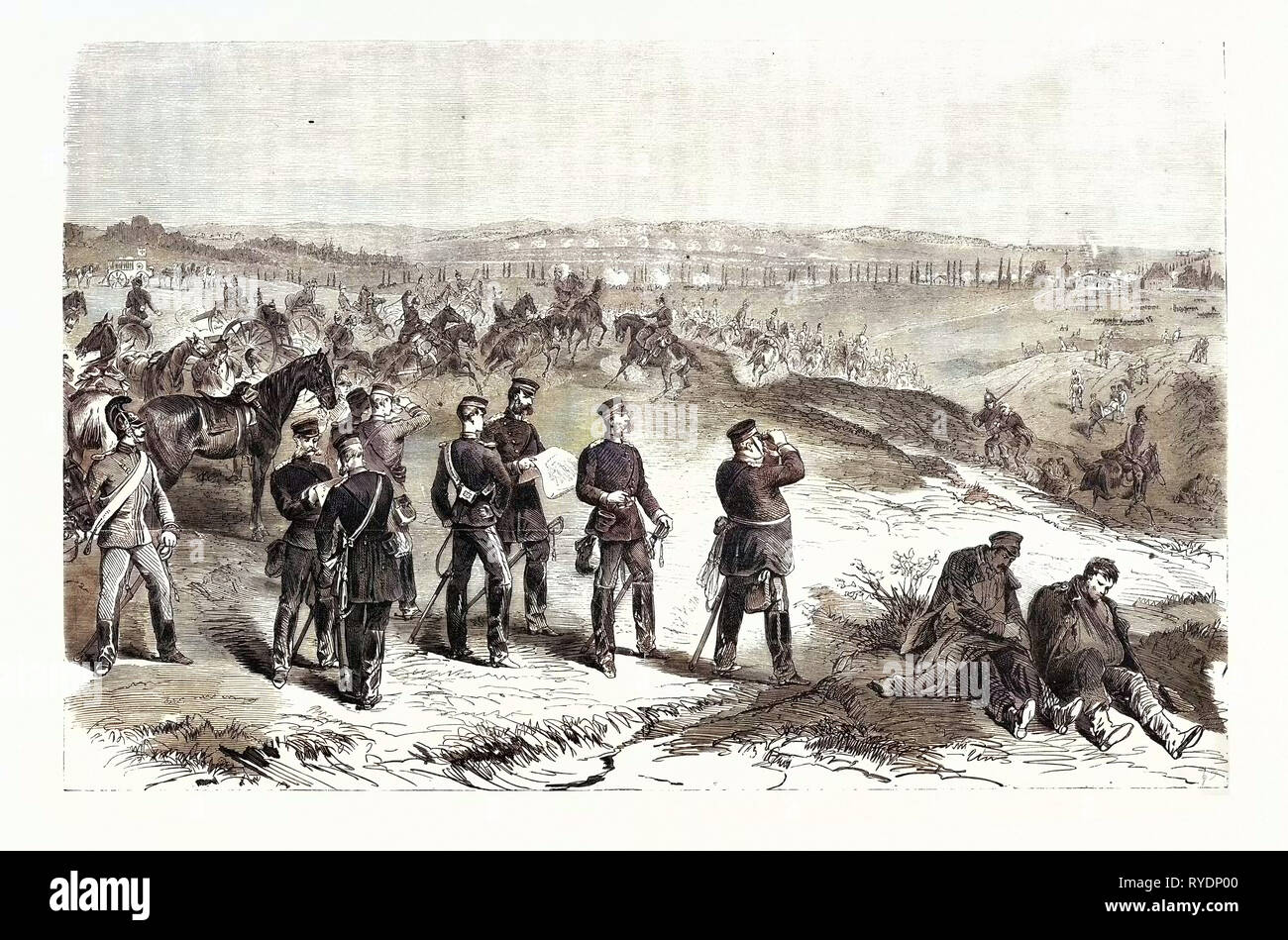 Franco-Prussian War: Attaque by the Saxons against Sainte-Marie-Aux-Chênes on 18 August 1870 Stock Photo