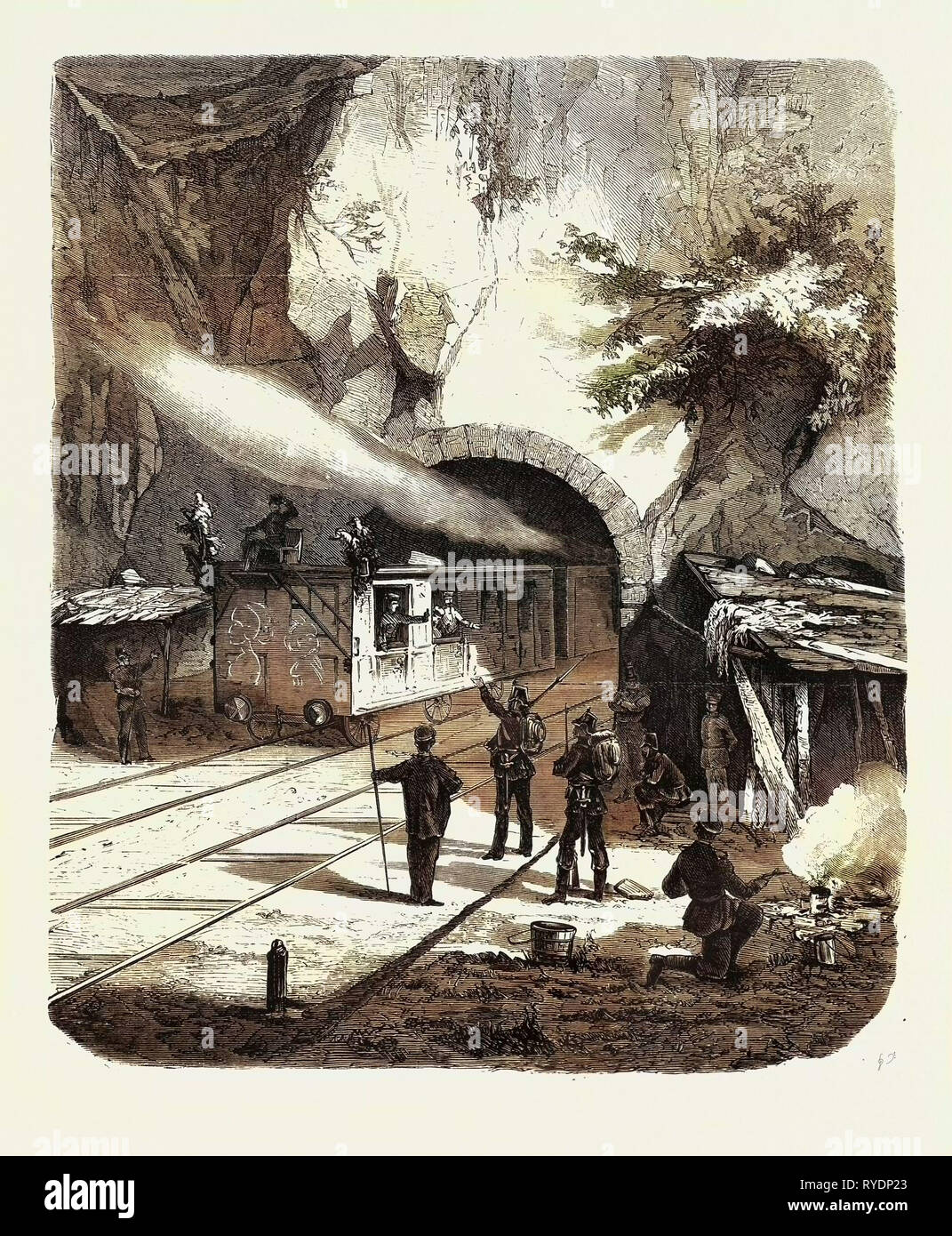 Franco-Prussian War: Prussian Guard Corps,  Railway Tunnel Near Sarrebourg 1870 Stock Photo