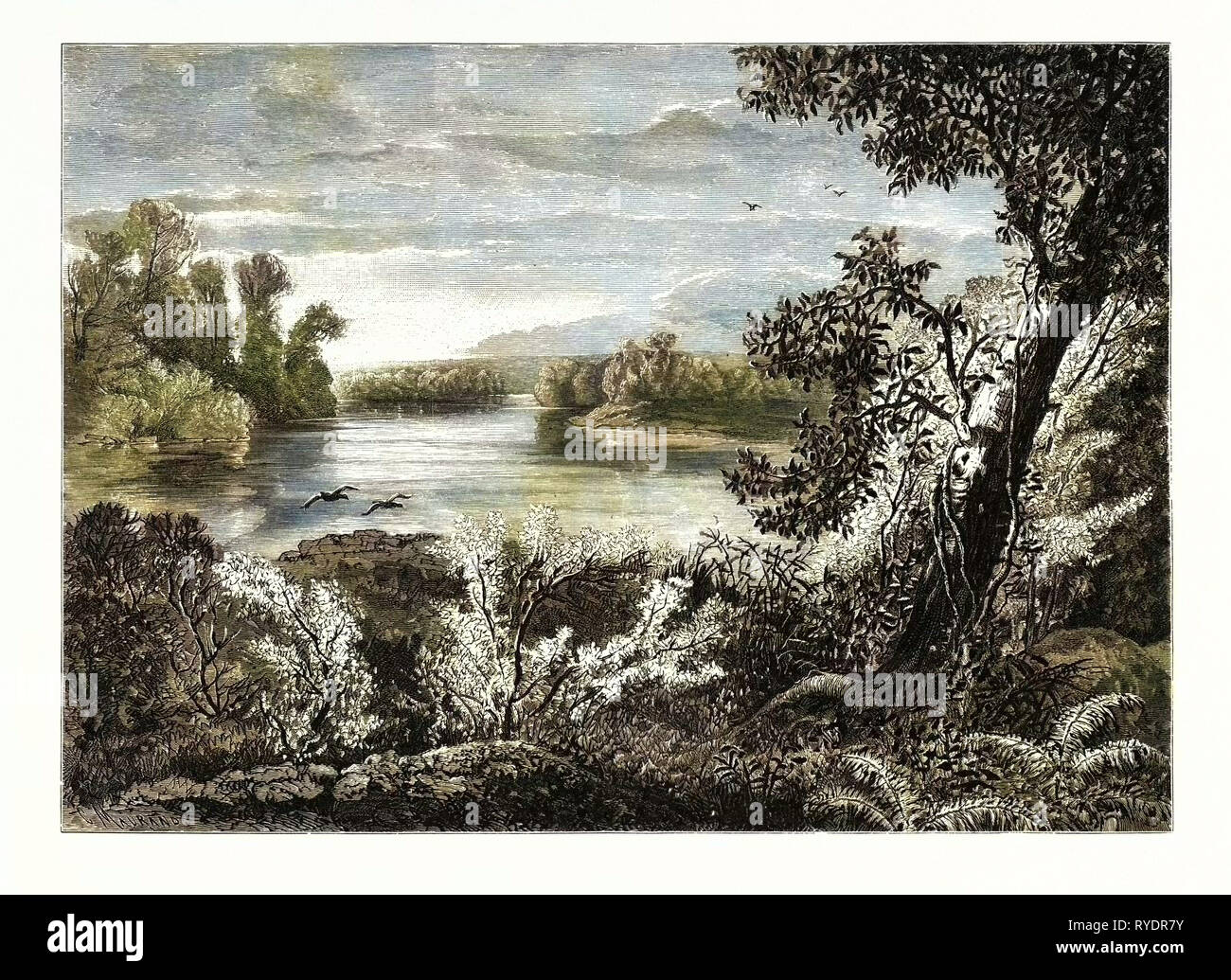 Juniata River, Near Lewistown, 1832 - 1874. USA Stock Photo