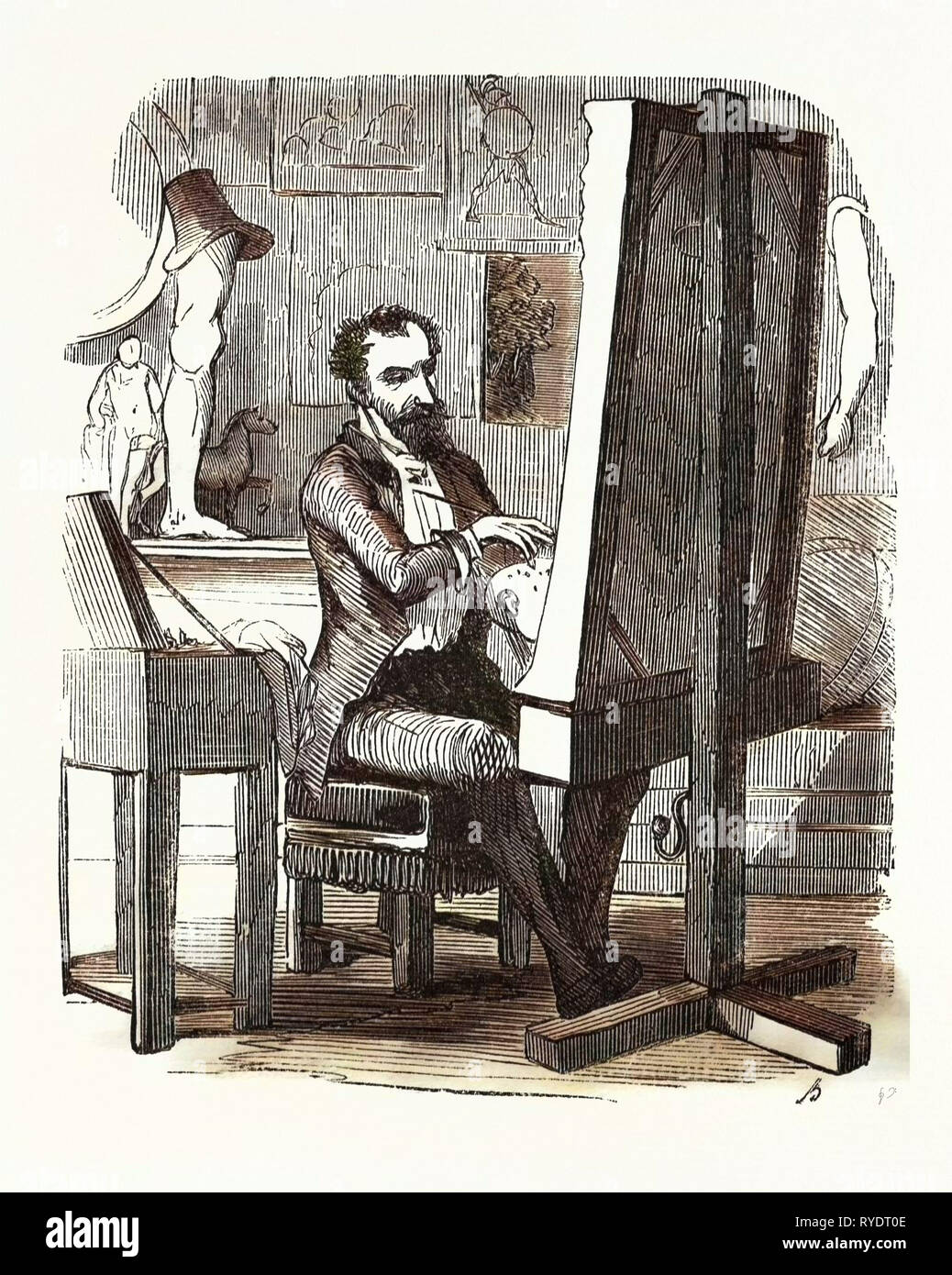 Painter at easel historic 19th century hi-res stock photography and ...