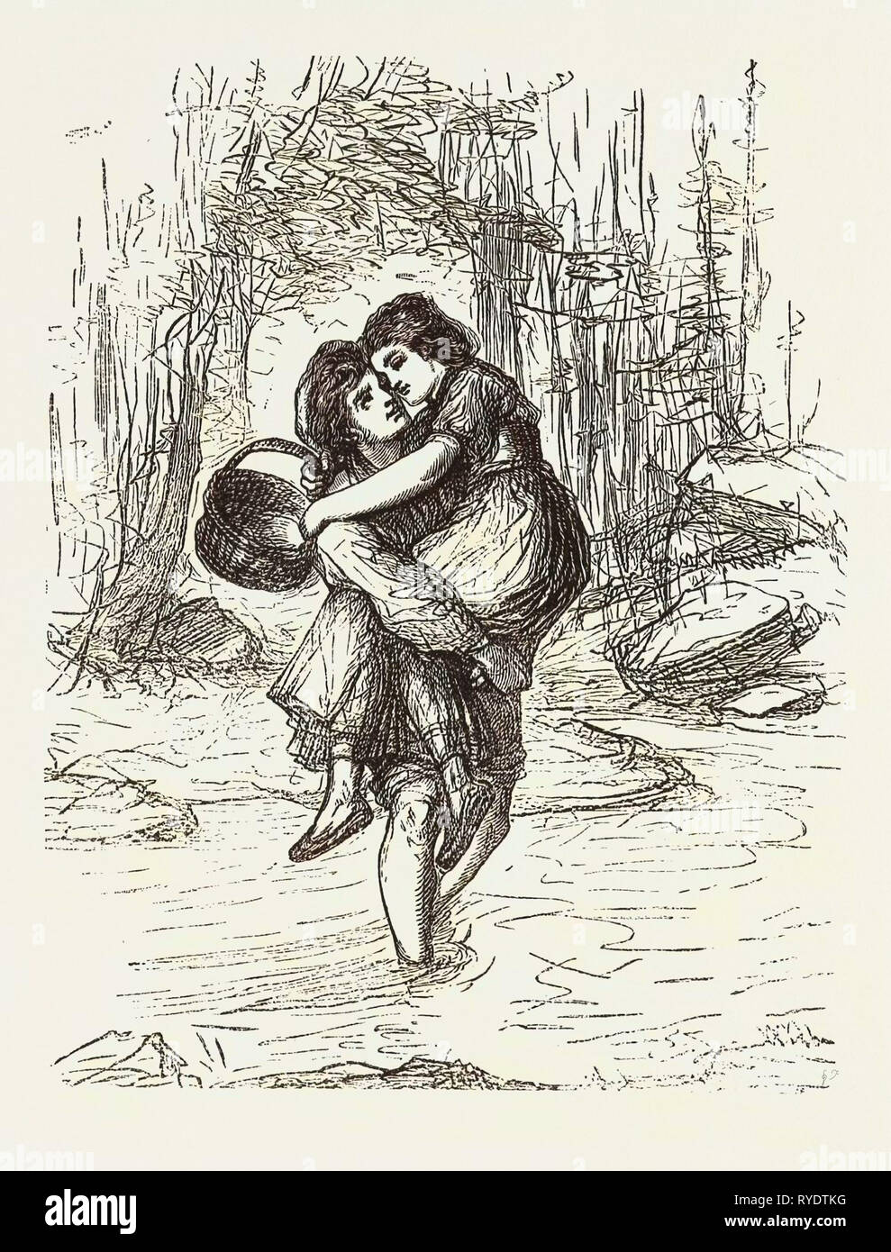 A Pleasant Burden Friendship Love Boy Girl Basket Stream Engraving 1876 Stock Photo Alamy A Pleasant Burden Friendship Love Boy Girl Basket Stream Engraving 1876 Stock Photo Alamy