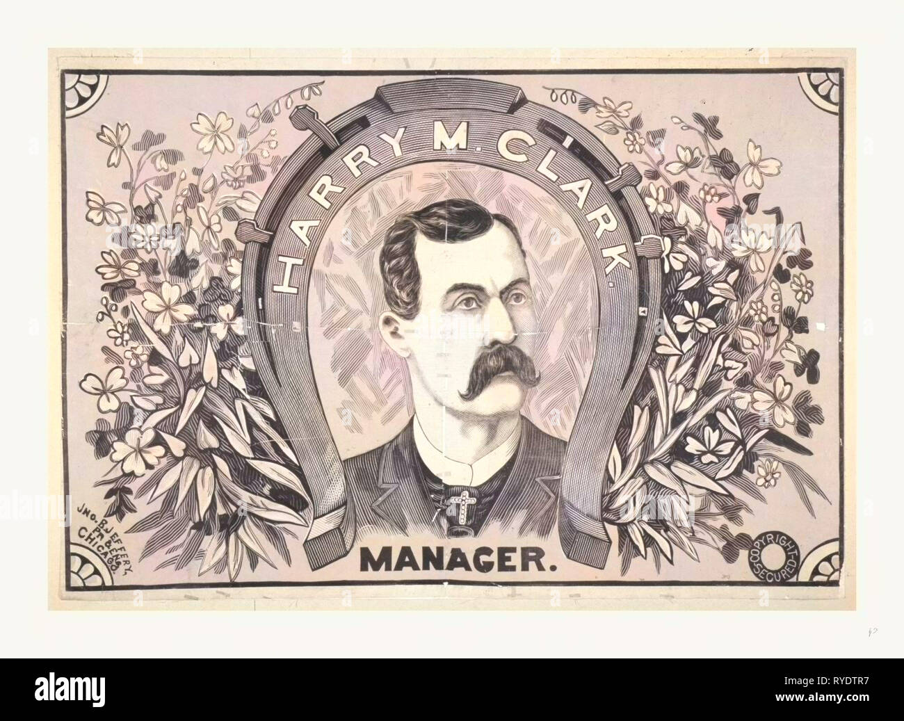 Harry M. Clark, Manager. Poster Advertising Manager of the Play, the Hidden Hand. 1884 Stock Photo