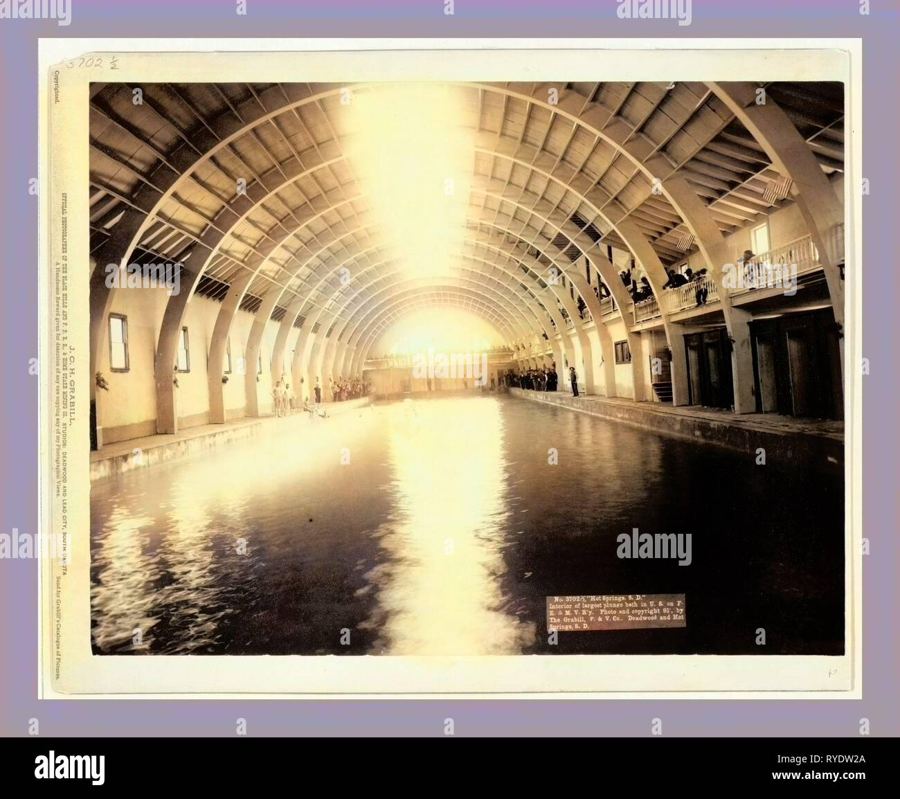 Hot Springs, S.D. Interior of Largest Plunge Bath in U.S. On F.E. And M.V. R'Y Stock Photo