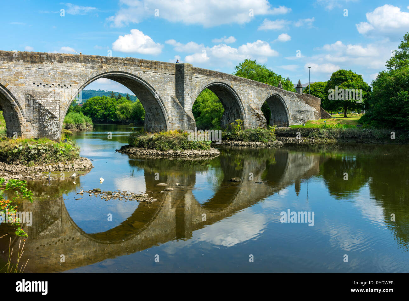 The Old Bridge over the river Forth at Stirling, Stirlingshire, Scotland, UK Stock Photo