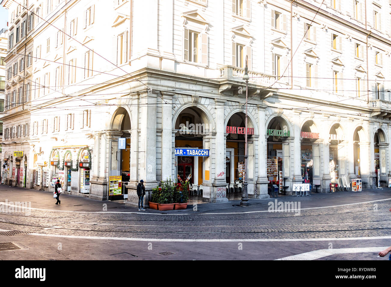 Rome, Italy September 6, 2018 Italian street outside in historic