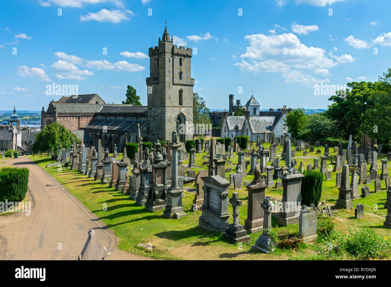 The Church of the Holy Rude over the Old Town Cemetery, Stirling, Stirlingshire, Scotland, UK Stock Photo