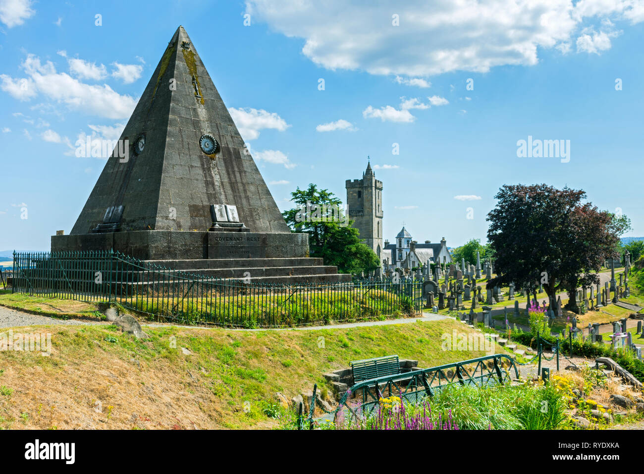 The Star Pyramid in the Old Town Cemetery at the Church of the Holy Rude, Stirling, Stirlingshire, Scotland, UK Stock Photo