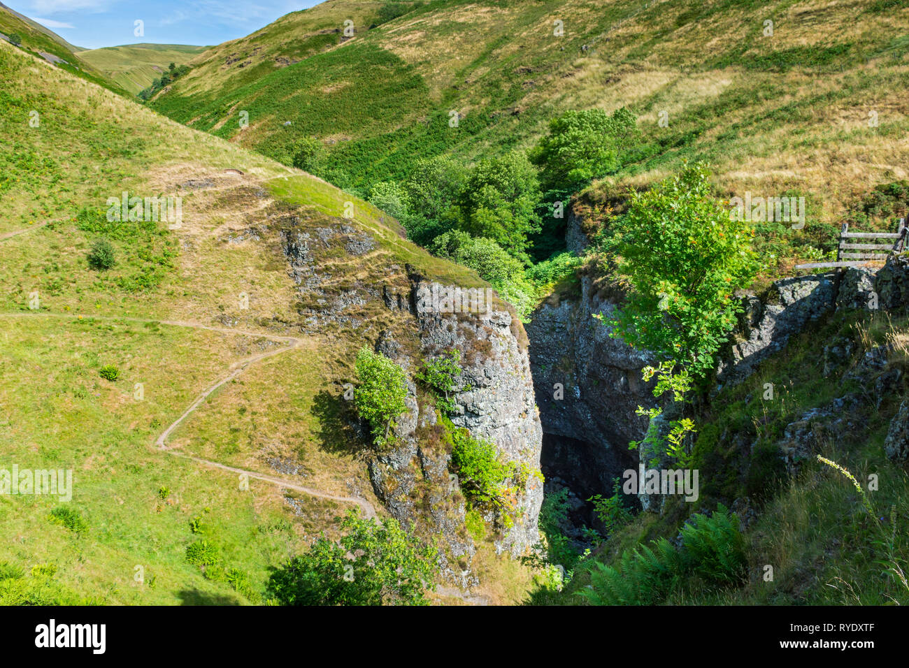 The gorge in Alva Glen in the Ochil Hills, Clackmannanshire, Scotland, UK Stock Photo