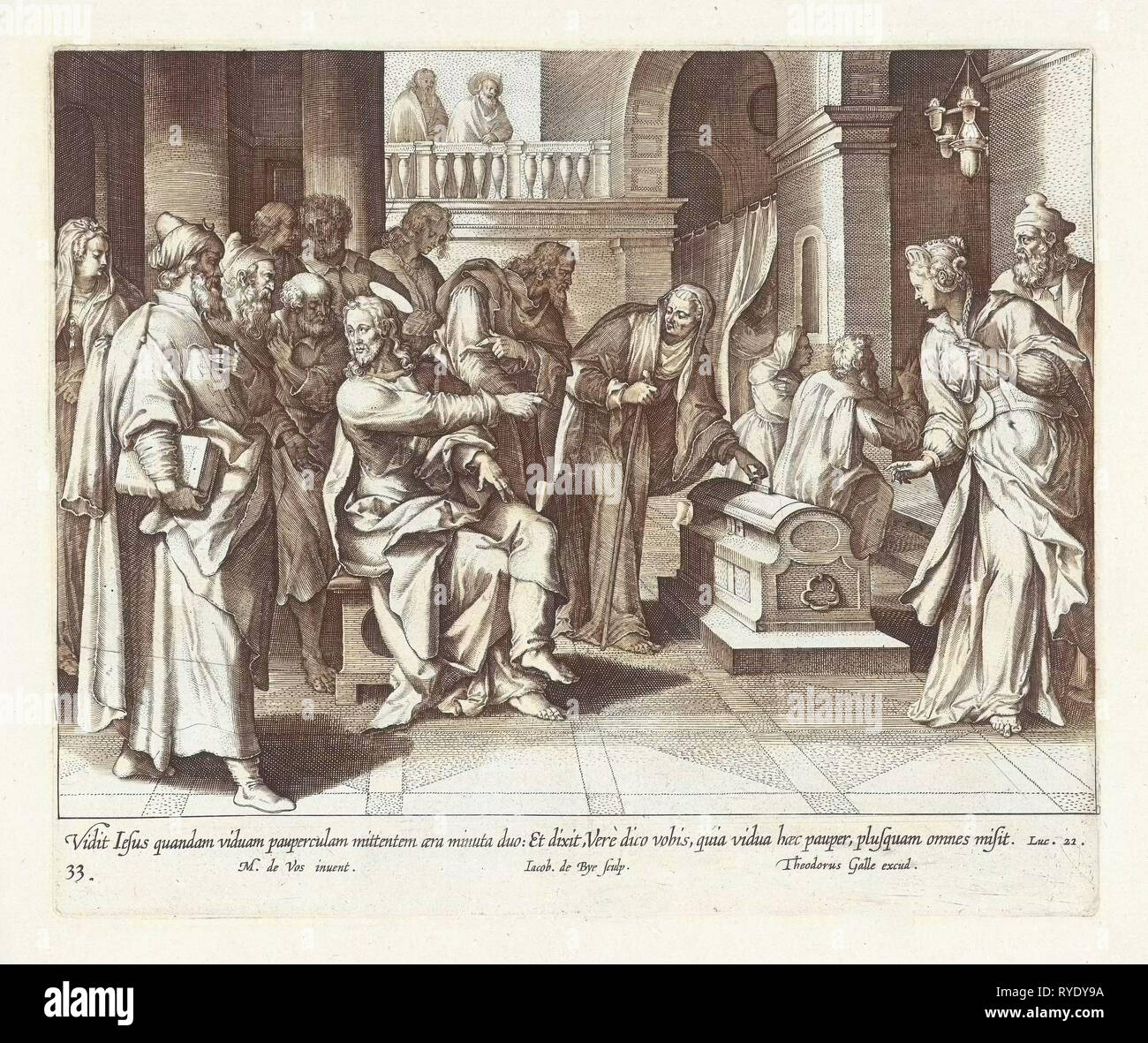 Generosity of the poor widow, Jacques de Bie, Theodoor Galle, 1598 - 1618  Stock Photo - Alamy