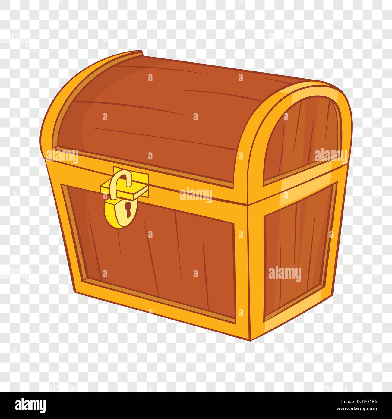 Wooden dower chest icon, cartoon style Stock Vector