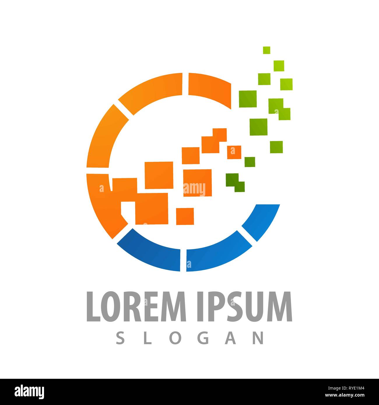 Digital Circle Pixel Logo Concept Design Symbol Graphic Template Element Stock Vector Image Art Alamy