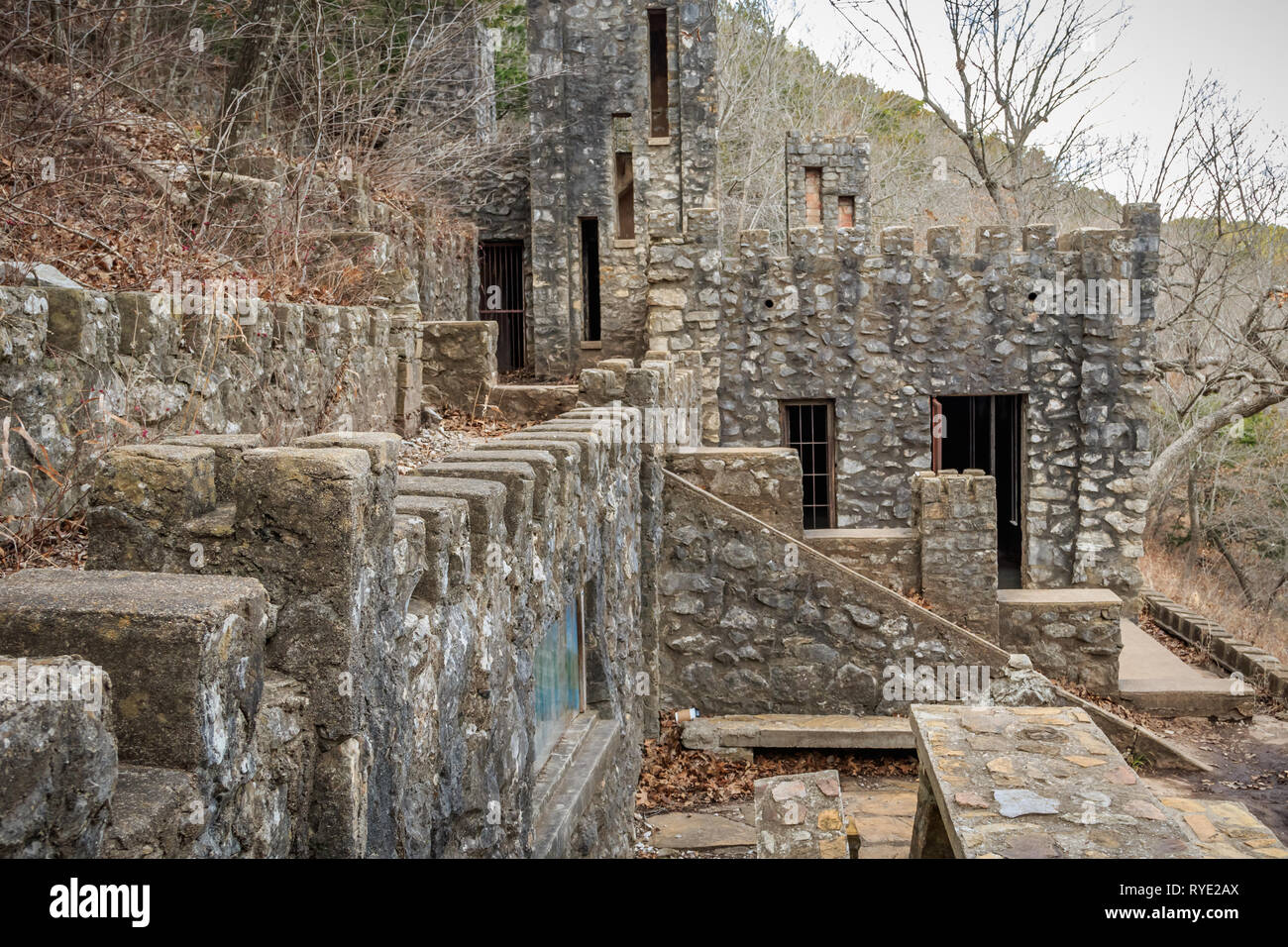 Old stone "castle" in the Arbuckle Mountains of Oklahoma Stock Photo Alamy