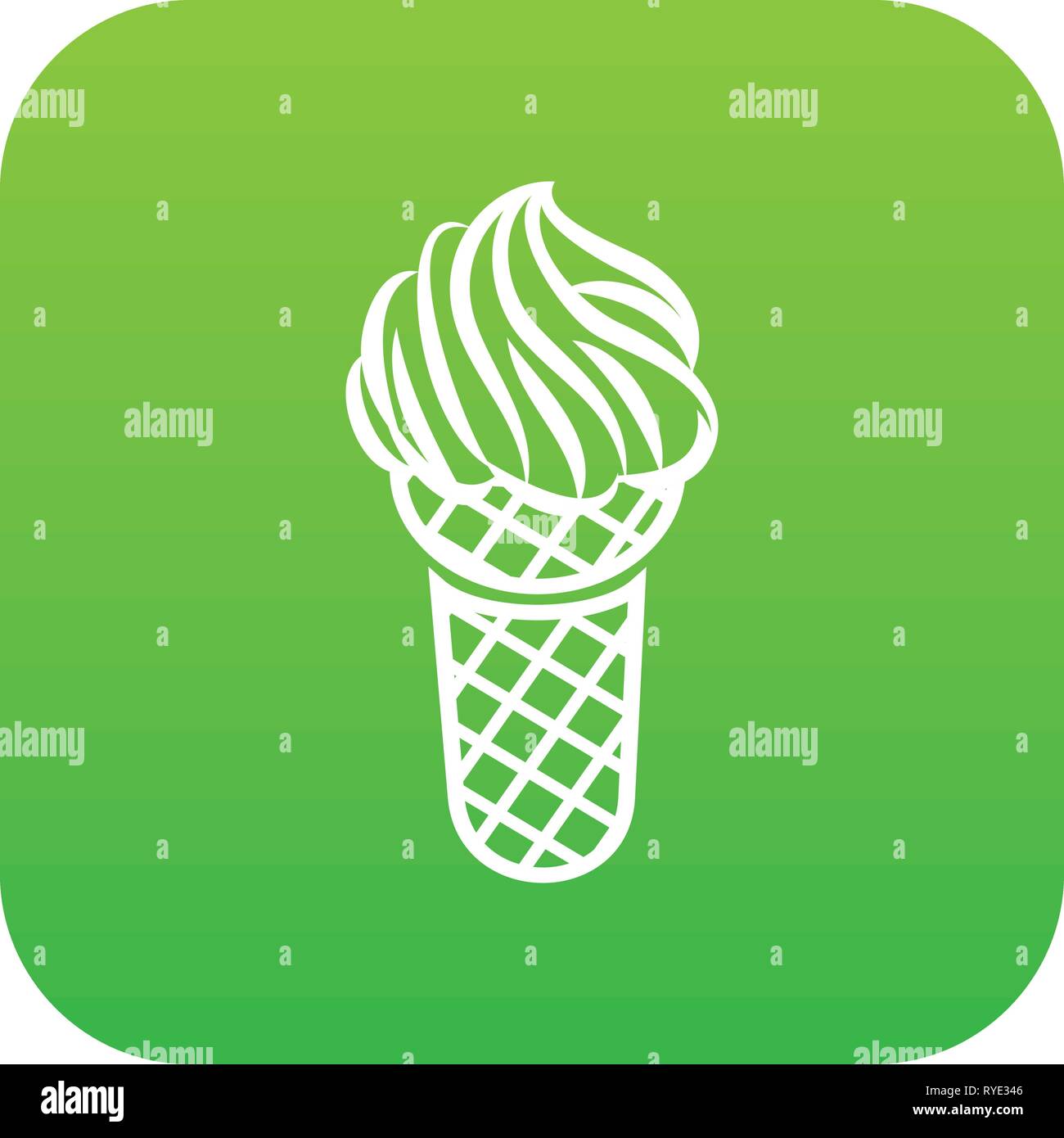 Ice cream in waffle cone icon, outline style Stock Vector Image & Art ...
