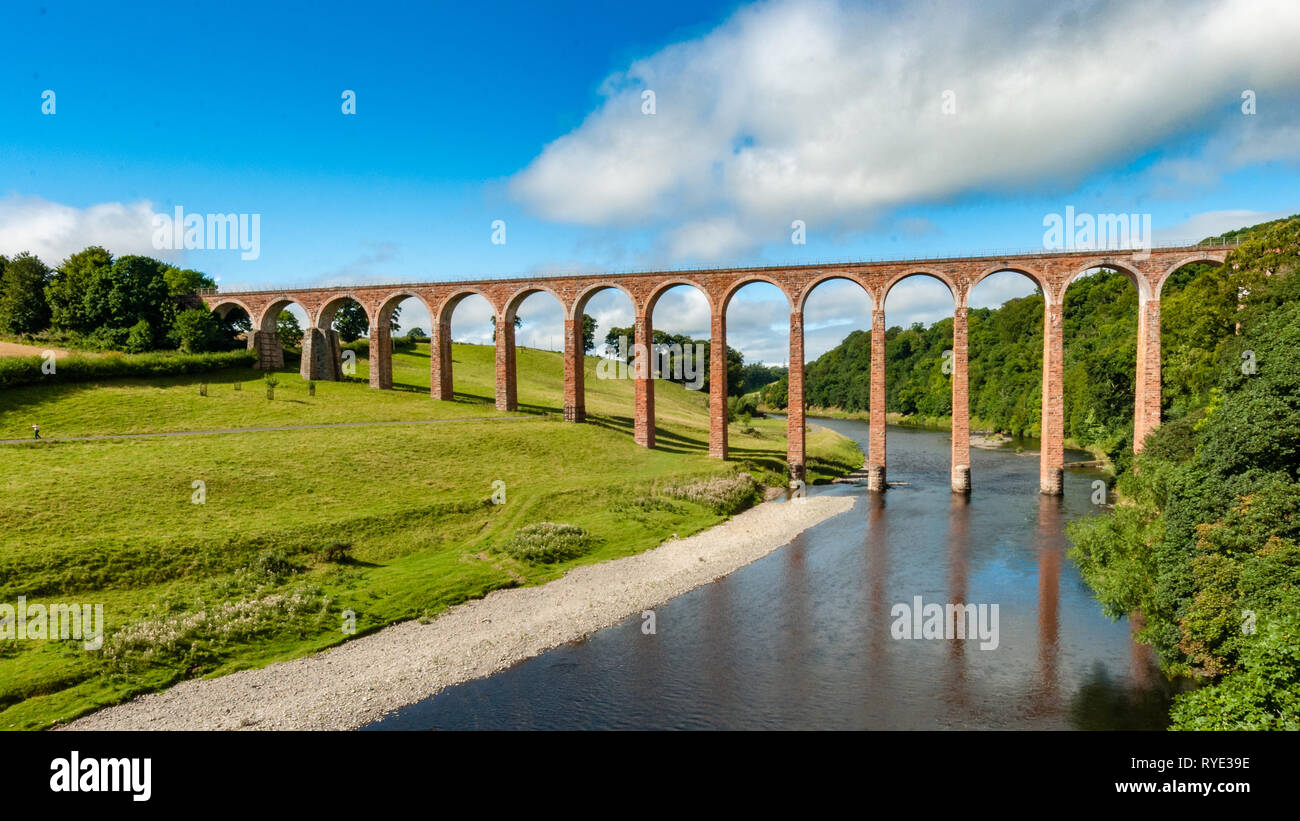 The Leaderfoot Viaduct near Melrose UK Stock Photo