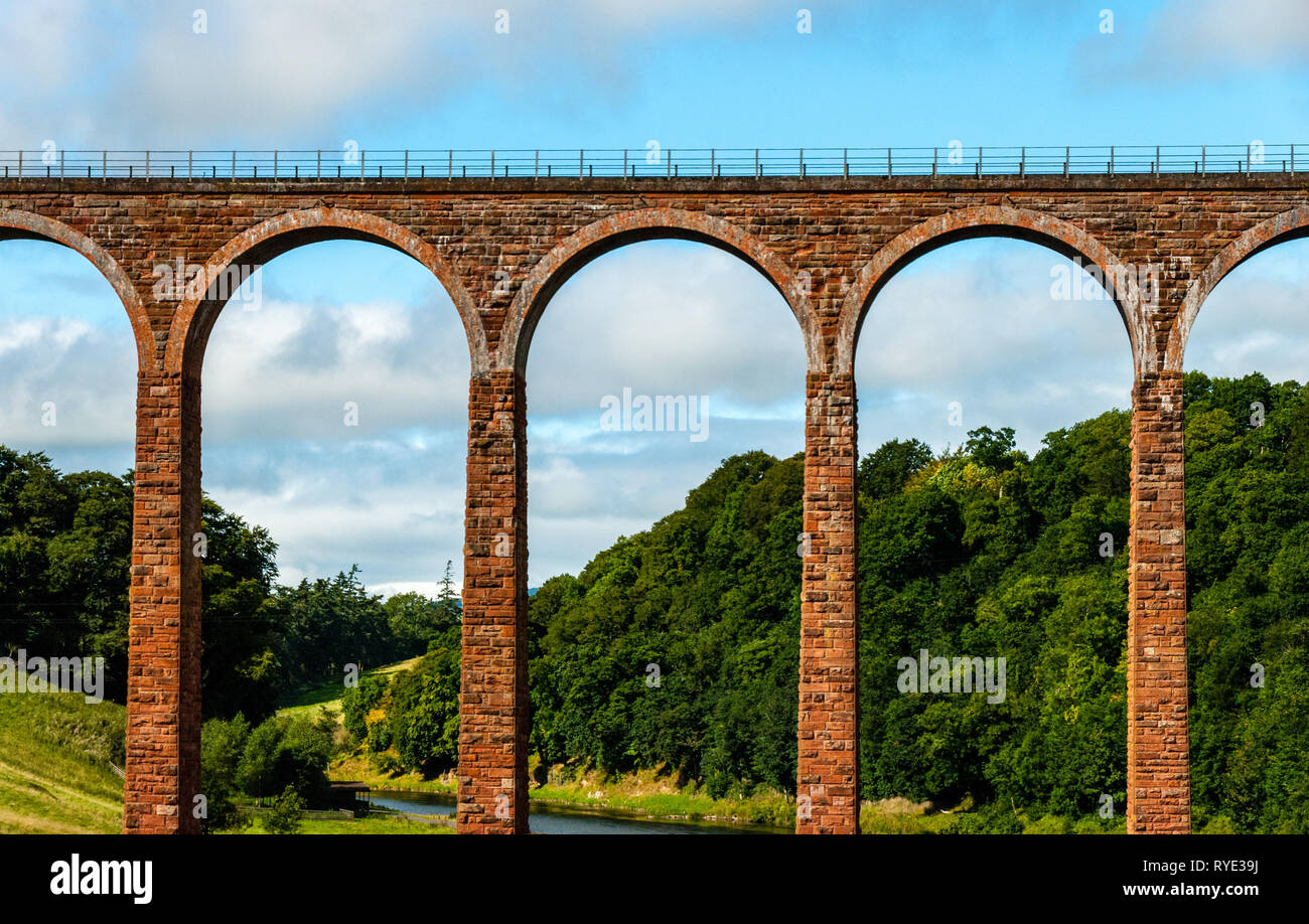 The Leaderfoot Viaduct near Melrose UK Stock Photo