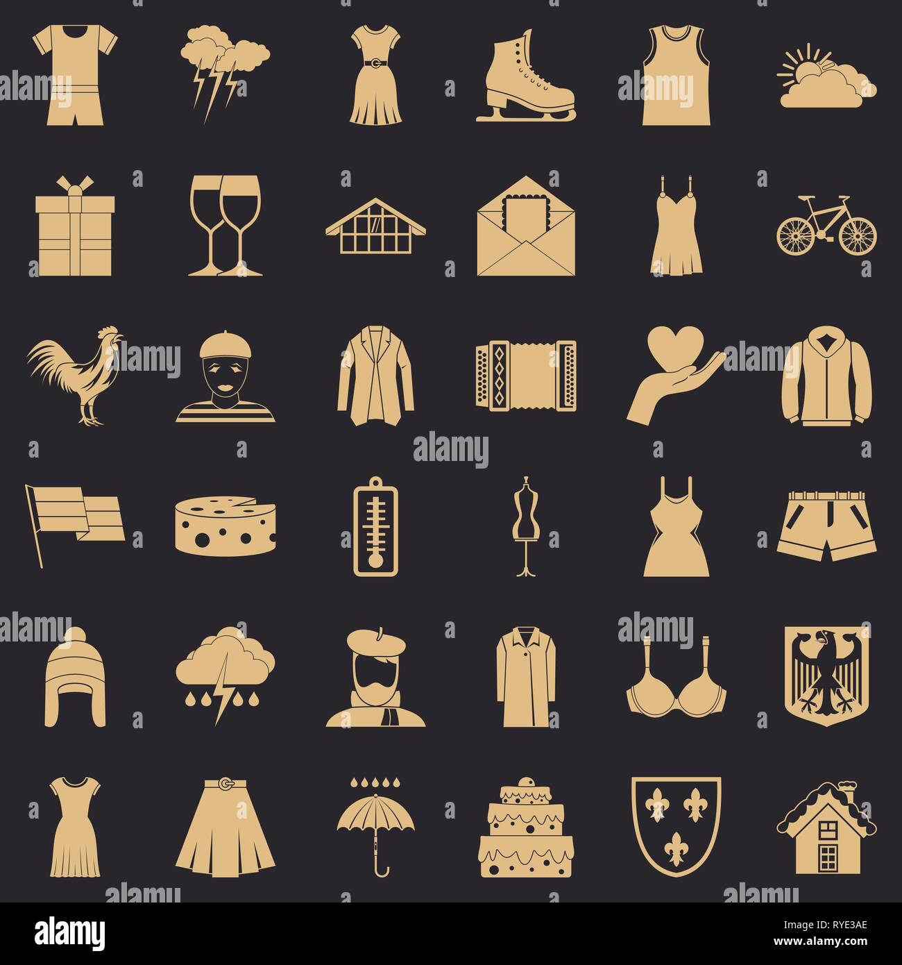 Accessories icons set, simple style Stock Vector Image & Art - Alamy
