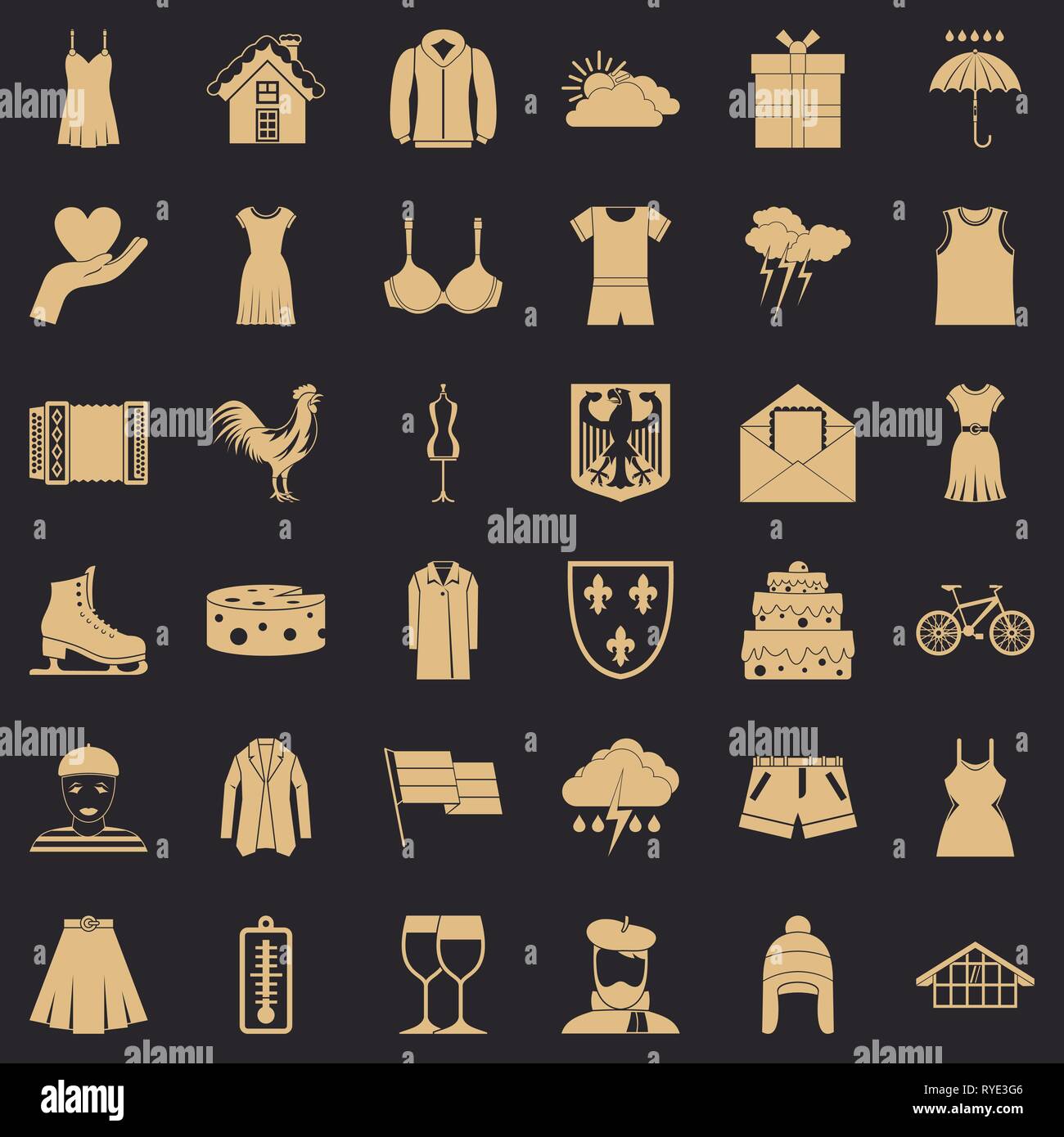 Clothing accessories icons set, simple style Stock Vector Image & Art ...