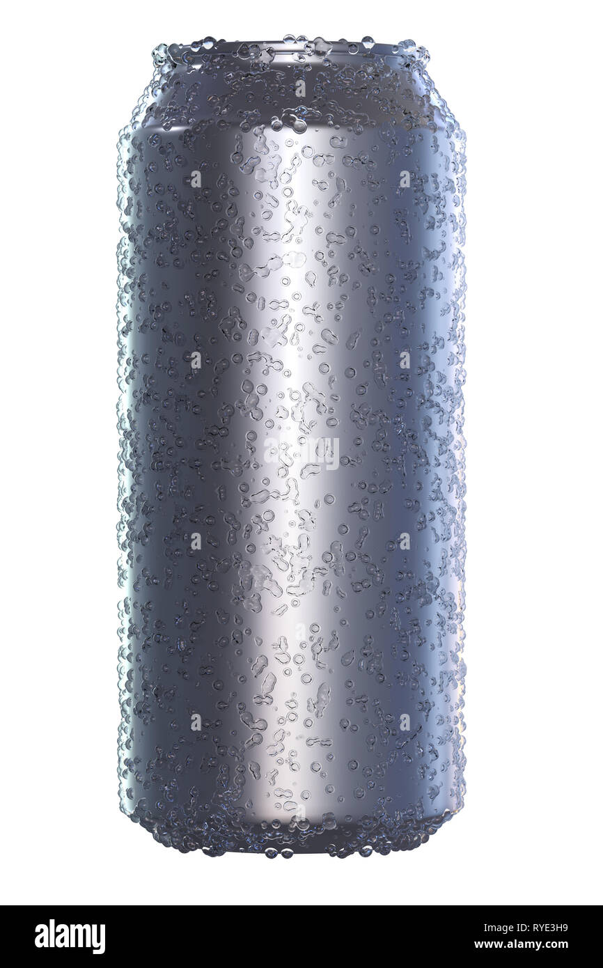 Download Aluminium Beer Or Soda Mock Up Realistic Blank Metallic Can Covered By Water Drops Isolated On White Background 3d Illustration Stock Photo Alamy