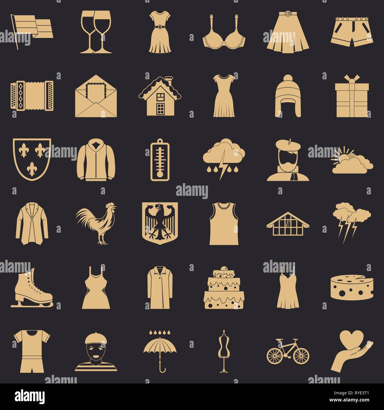 Different clothing icons set, simple style Stock Vector Image & Art - Alamy