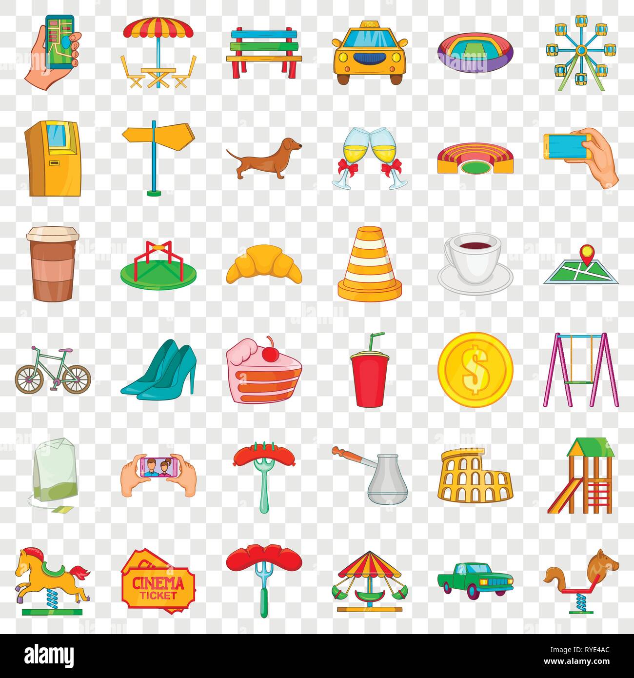 City architecture icons set, cartoon style Stock Vector Image & Art - Alamy