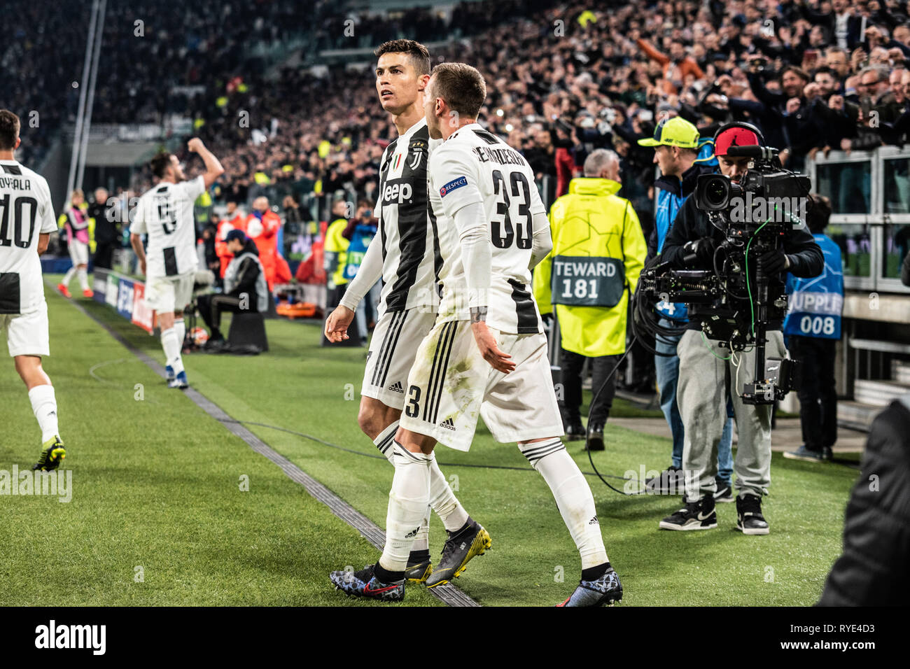 Cristiano Ronaldo of Juventus during the Champions League match: Juventus  FC vs Atletico Madrid. Juvenwus won 3-0 in Turin, Italy 12th march 2019  (Photo by Alberto Gandolfo/Pacific Press Stock Photo - Alamy