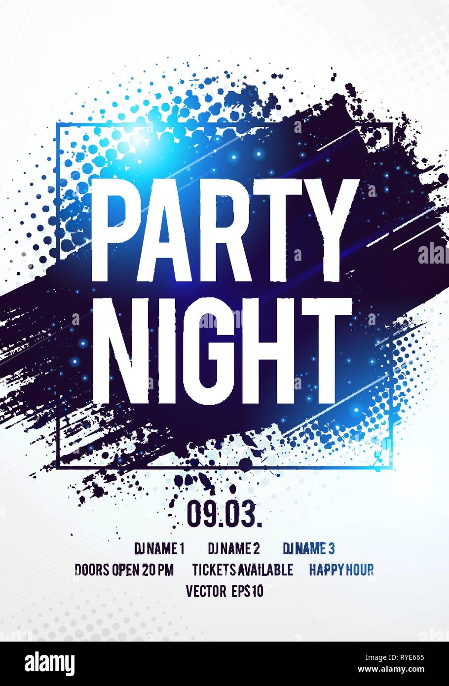 Vector Illustration Club Disco Party Night Flyer Dancing Event Template With Colorful Background And Space For Text Stock Vector Image Art Alamy