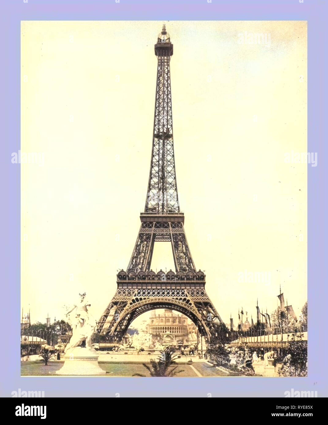 Eiffel Tower, Looking Toward Trocadéro Palace, Paris Exposition, 1889 Stock Photo
