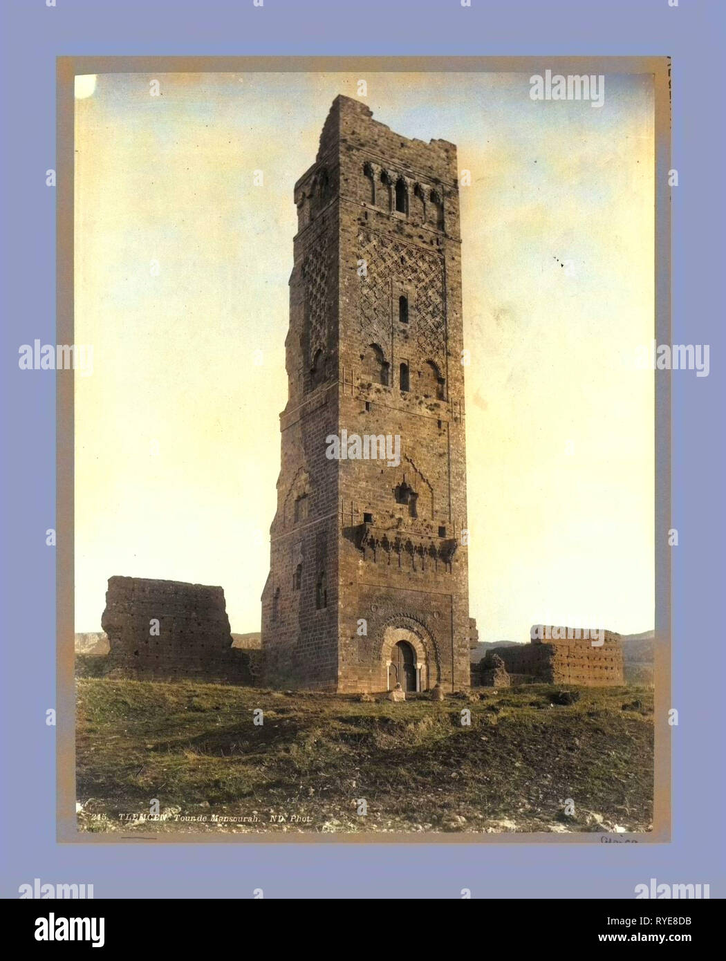 Tlemcen Tower Mansoura, Algiers, the Neurdein Photographs of Algeria  Including Byzantine and Roman Ruins in Tébessa and Thamugadi, Mosques,  Shrines, Public Buildings, Palaces, and Street Scenes in Mostaganem,  Biskra, Algiers, Tlemcen, Constantine,, image size:1050x1390