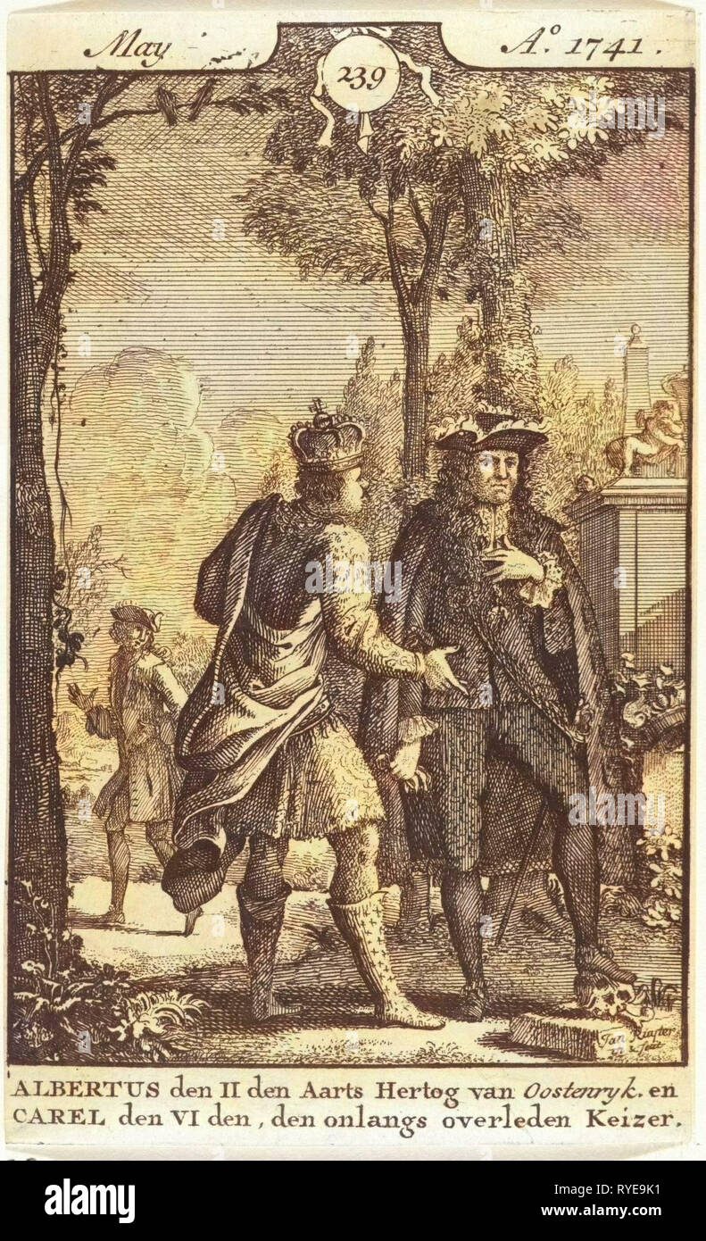 Conversation between Albert of Austria and Charles VI, Jan Ruyter, 1741 - 1744 Stock Photo