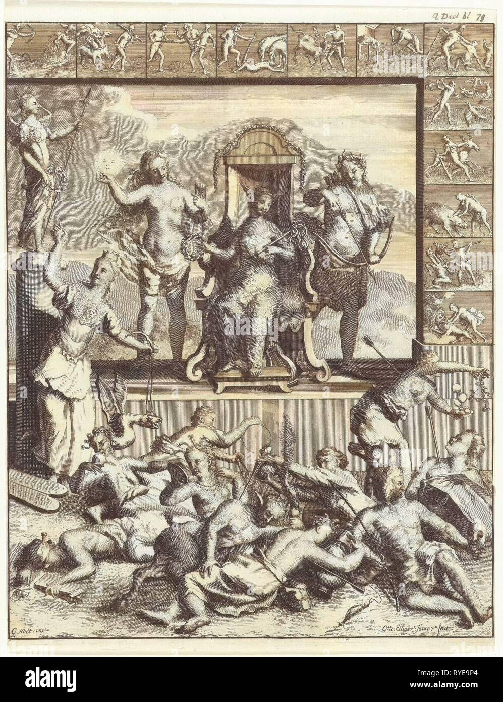 Twelve Labors of Hercules, Ottmar Elliger (II), 1676 - 1735 Stock Photo