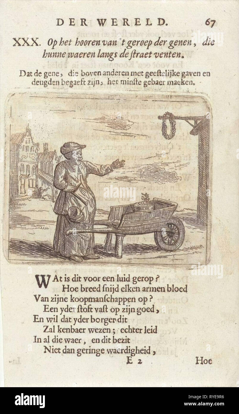 Women with a wheelbarrow, Arnold Houbraken, 1682 Stock Photo