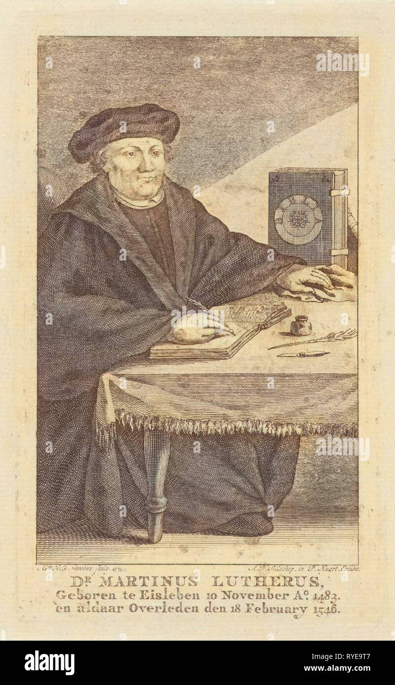 Portrait of Martin Luther, Abraham Jacobsz. Hulk, Arend Diederik Sellschop & P. Huart, 1774 Stock Photo
