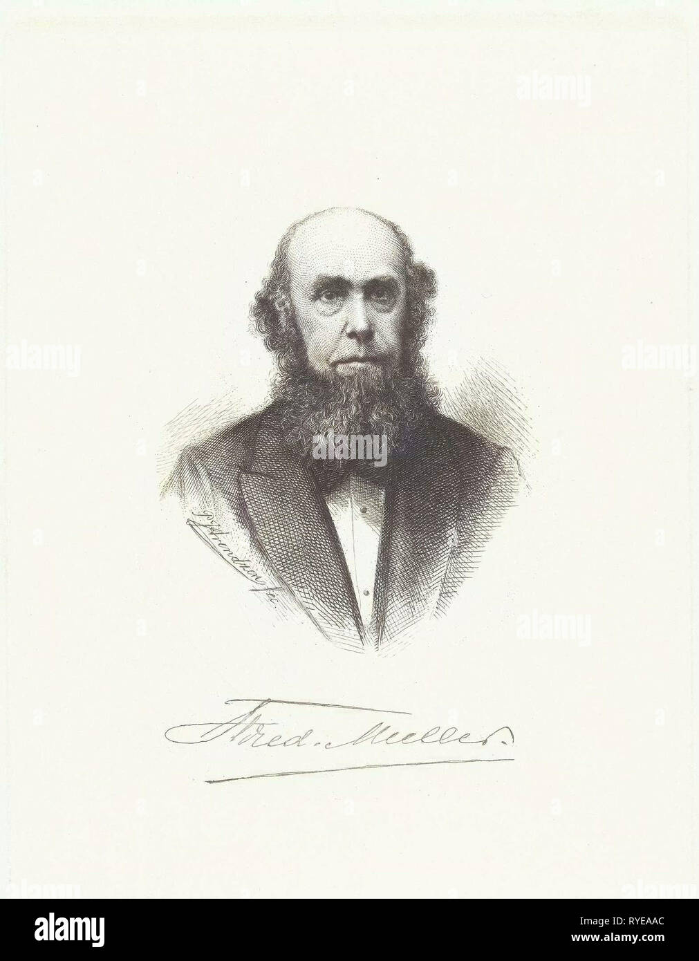 Portrait of Frederick Muller, Petrus Johannes Arendzen, c. 1879 - in or before 1881 Stock Photo