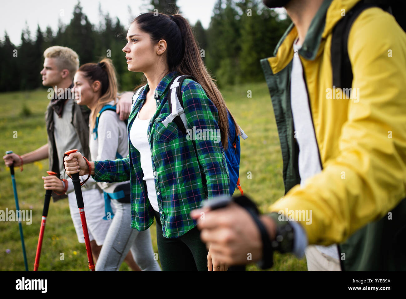 Group people walking on country hi-res stock photography and images - Alamy