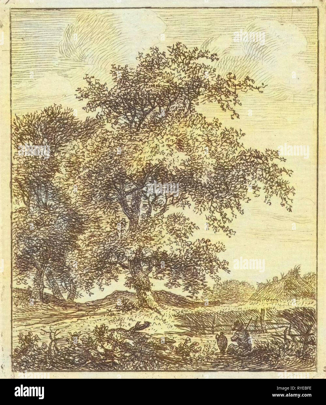Landscape with man jar, Hermanus Fock, 1781 - 1822 Stock Photo