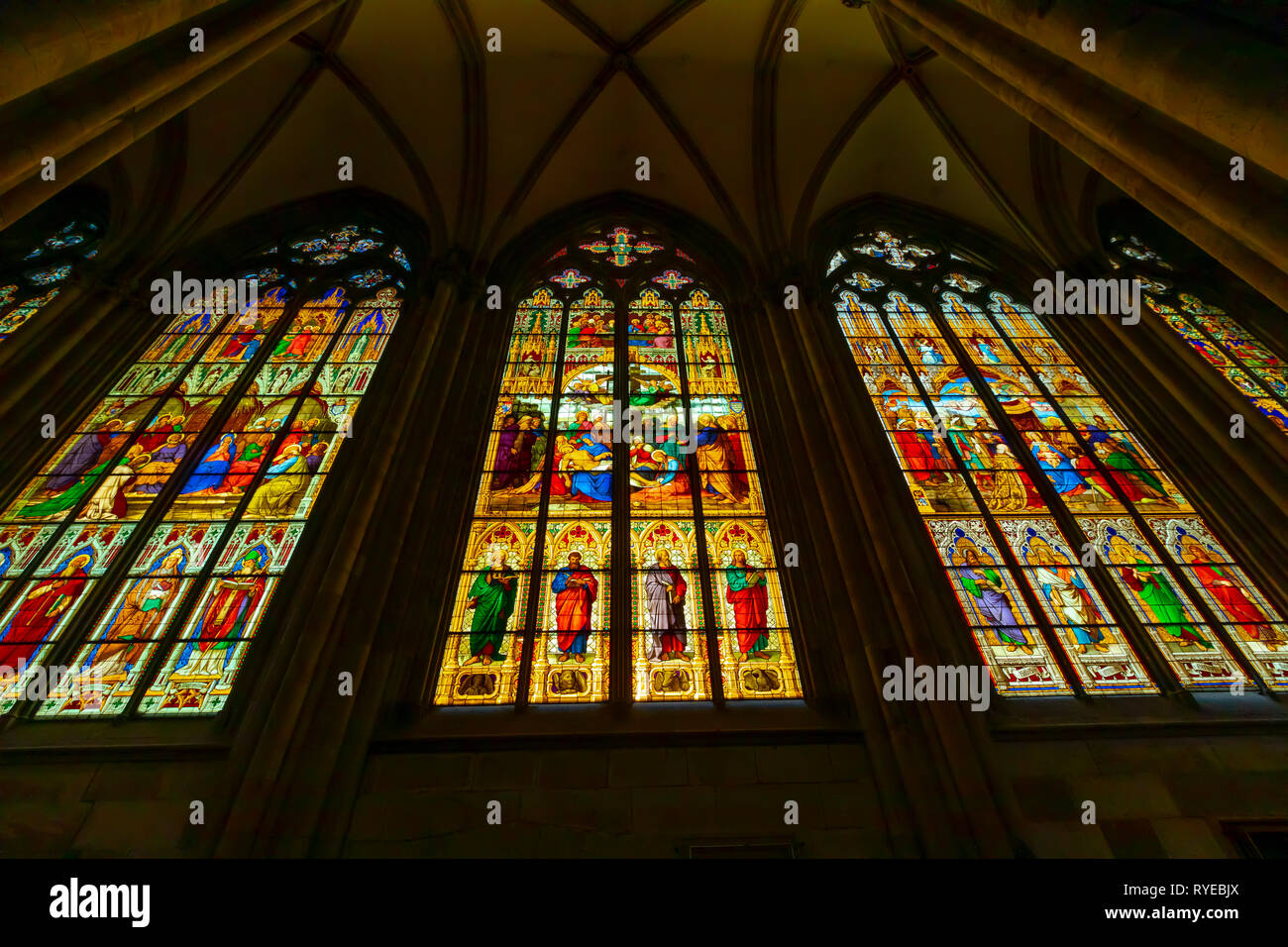 Stained Glass Windows, Cologne Cathedral, Cologne, Germany, Europe